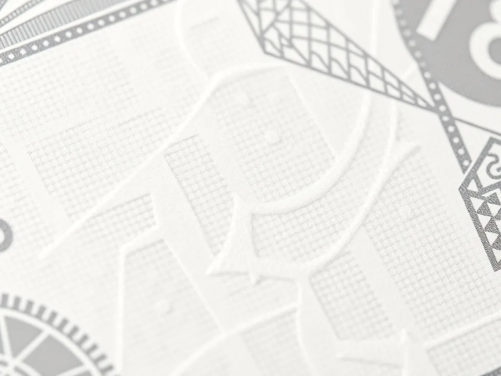 Macro shot of textured security paper with geometric pattern